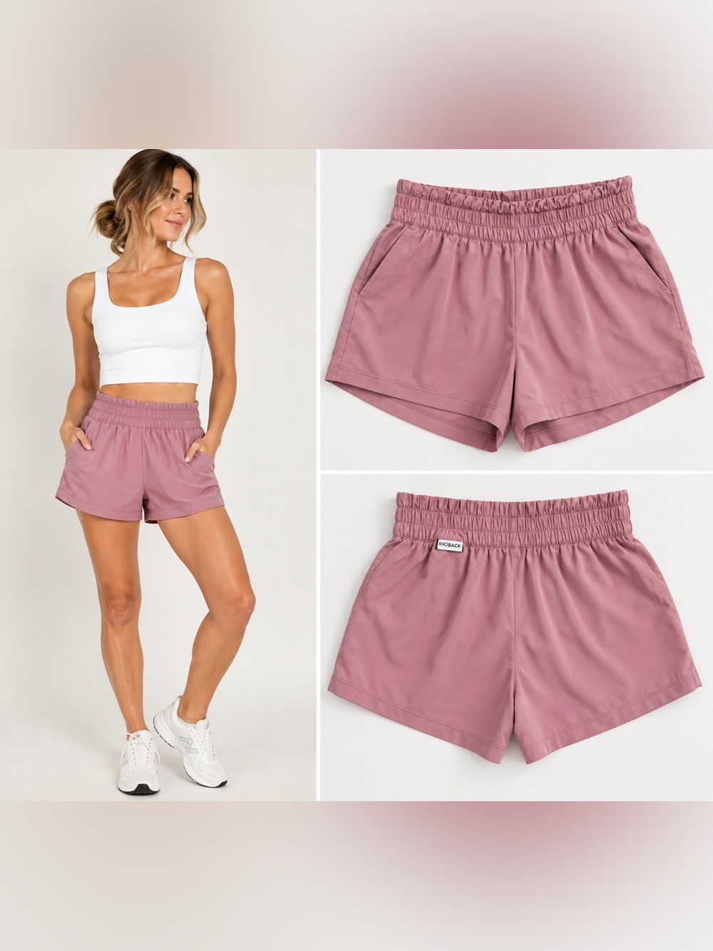 Rhoback Era High Rise Shorts S Dusk Pink 3” Athletic Performance